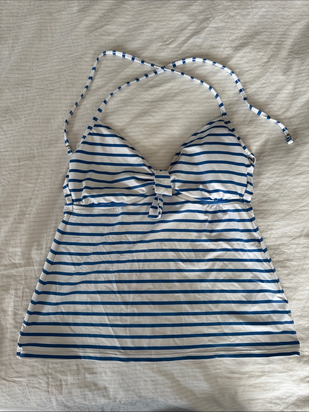 Ralph Lauren Tankini Swim White and Blue Striped Halter